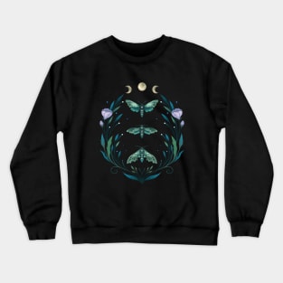 Lime Hawk Moths Night Crewneck Sweatshirt